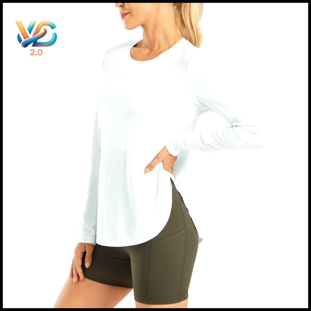 Long Sleeve Upf 50+ Active T-Shirt Quick Dry Lightweight Gym Hiking Top
